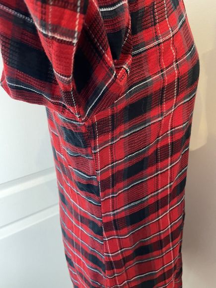 Next Size 10 Check Plaid Shift Dress Red Tartan Smock Festive Xmas Party Black - Picture 10 of 12